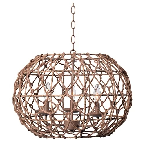 Kenroy Home 92072TN Torus Rustic Woven Pendant Light Fixture, Tan - Image 2 of 4