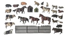 COLLECTION OF ANTIQUE / VINTAGE BRITAINS ETC LEAD FARM ANIMALS & FIGURES