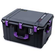 Black  Purple Pelican 1637 Air case With Foam. With wheels.