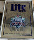 Miller Lite Superbowl XXVII Beer Bar Vintage Advertising Mirror. 1993 21"x16"