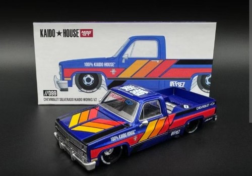 Mini GT x Kaido House 1:64 Chevrolet Silverado Kaido Works V2 blau - KHMG099