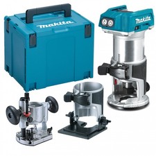 Makita DRT50ZJX2 Rifilatore / Fresatrice 18V con 3 Basi senza batteria