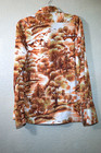Vtg D'Avila imported fabric Abstract Earth Tone textured print disco era shirt — photo 4