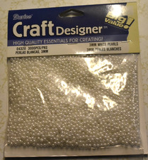 CRAFT DESIGNER 3MM Quality White Pearls ONE 1 PACKAGE  3,000 Pieces 04320