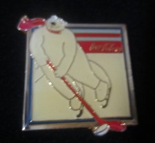 Coca-Cola Bear Playing Hocky  Lapel Pin 1994