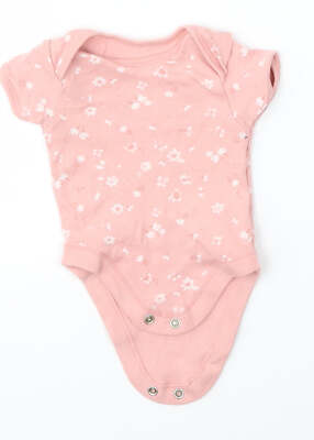 George Baby rosa Blumen 100 % Baumwolle Strampler Einteiler Größe 0-3 Monate