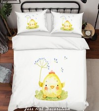 3D Chick Cartoon Kids Quilt Cover Set Duvet Cover Bedding Pillowcases