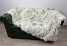 Luxury Golden Fur Blanket Throw, Real fur fox blanket throw