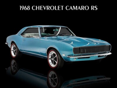 1968 Chevrolet Camaro RS in Blue NEW METAL SIGN: 9x12'' Free Shipping