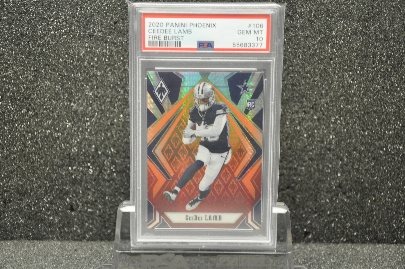 2020 Panini Phoenix #106 Ceedee Lamb Fire Burst Fire Burst PSA 10