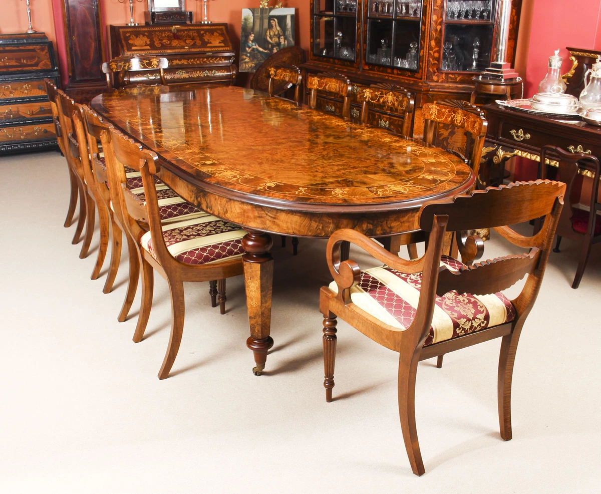 Stunning Bespoke Handmade Burr Walnut Marquetry Dining Table 10