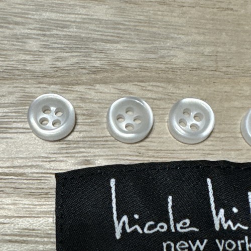 Set of 14 White 4-Hole Replacement Buttons for a Nicole Miller LS Shirt - Picture 2 of 7