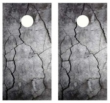 Cracked Cement Cornhole Wood Board Skin Wrap