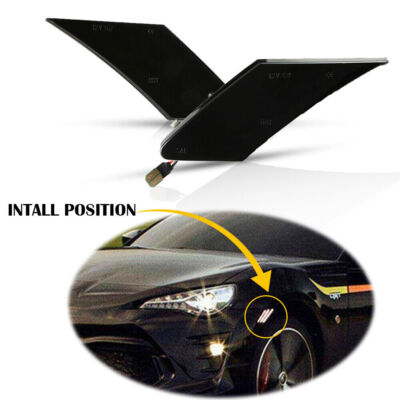 For Subaru BRZ Scion FR-S Toyota 86 Smoked LED Side Marker Turn Signal Lights X2