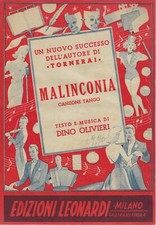 Spartito musicale - Malinconia - Canzone Tango - Leonardi Milano