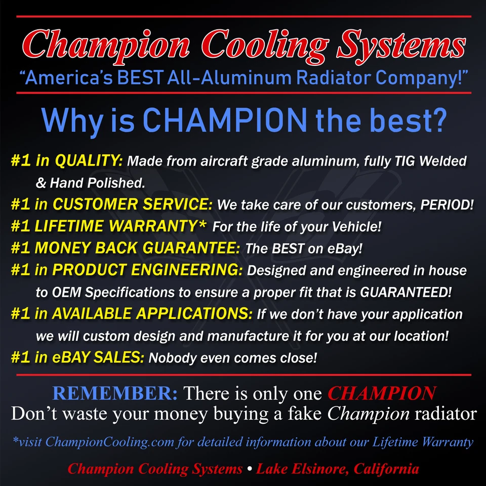 Atomic Champion 2 Row All Aluminum Radiator for 2003 - 2006 Chevrolet Sonora - Image 2 of 4