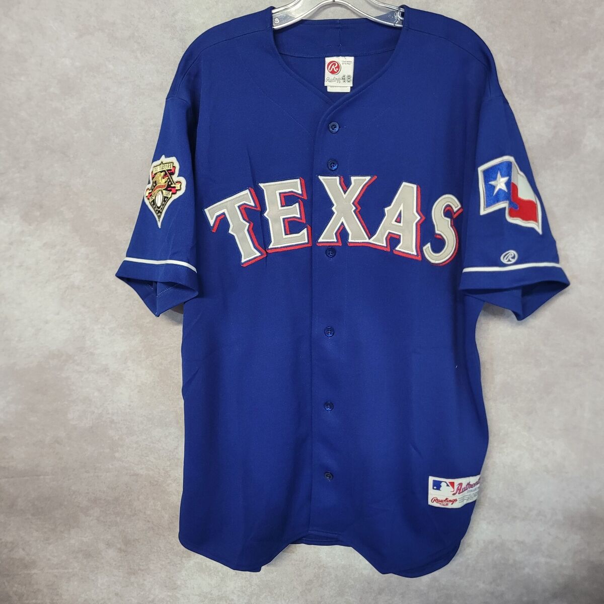 【驚きの値段で】 Authentic Rawlings 2001 Vintage Rare Texas 100 Rangers 応援ユニフォーム、ウエア