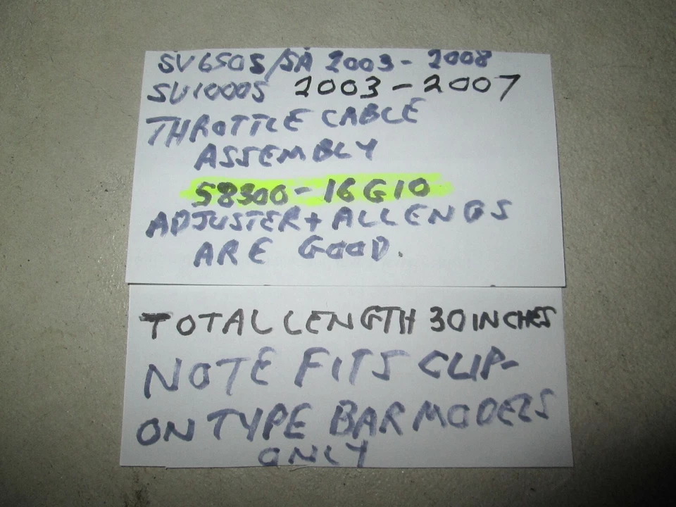 SV650S/SA 2003-2007 SV1000S MONTAJE DE CABLE DE ACELERADOR 58300-16G10 2003-2008 Foto 2 de 4