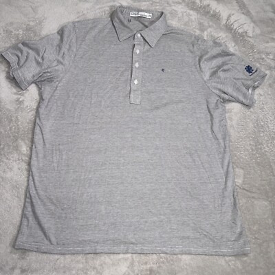 Criquet Polo 4-Button Shirt Mens Short Sleeve Organic  Cotton Gray Pocket Size L