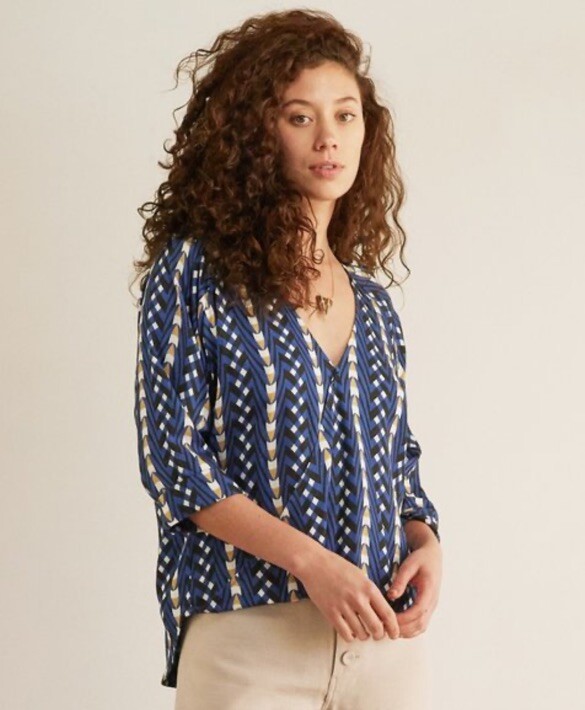 Anthropologie The Odells Wrap Rayon Top Blouse Sz L EUC