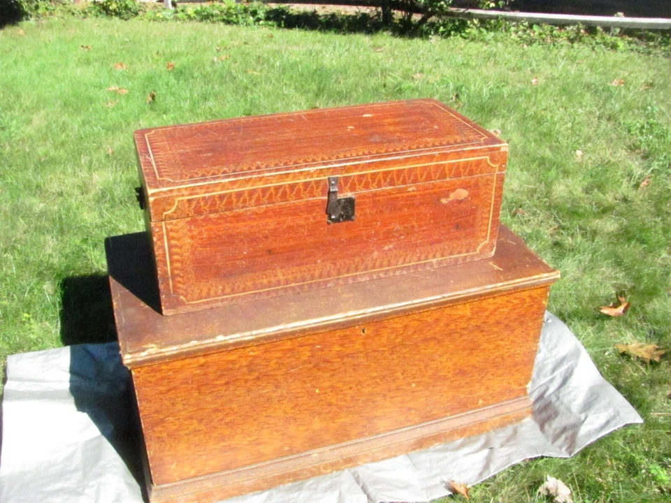 Manta antigua pintada en grano c. 1850 Foto 3 de 4