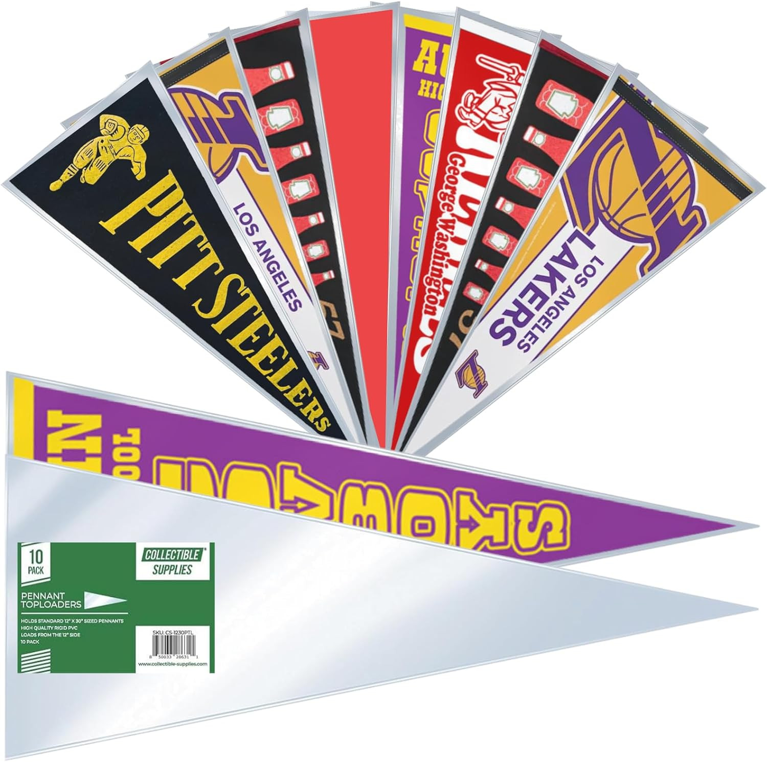Hard Rigid Pennant Toploaders 12" X 30" Plastic Pennant Holders