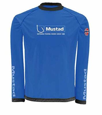 Mustad Day Perfect Fishing Shirt UV Protection UPF-30 Choose Size BLUE Bass | B8