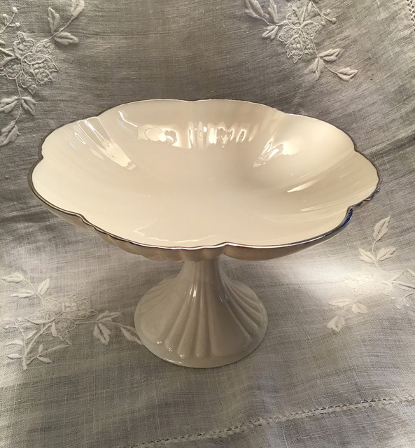 Vintage 8 Lenox Timeless Crystal Silver Platinum Band Rim 7 1/2" Wine