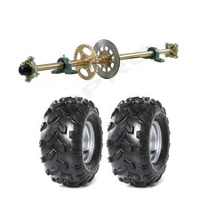 44" ATV Go Kart Rear Live Axle Kit  8" Wheels Sprocket Hub Rotor Golf Cart Quad