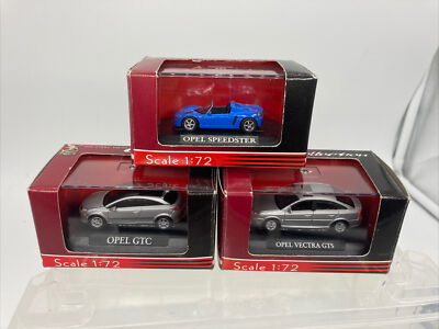 16131/ 3x Yatming OPEL 1:72 Speedster - GTC - Vectra GTS