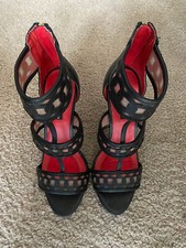 Womans Charlies Jourdan Black Leather High Heel Shoes - Size 7M