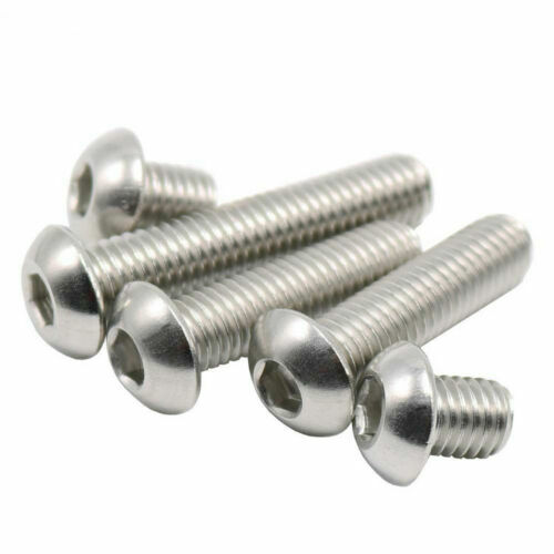 100pcs Button Head Hex Socket Stainless Steel Screws & Nuts 256 x 3/