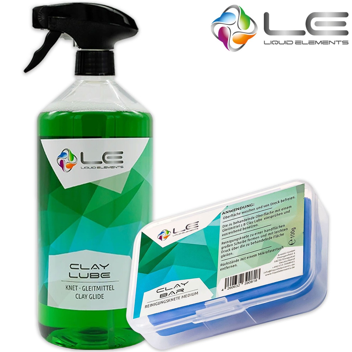Liquid Elements Clay Lube Knet Gleitmittel 1000ml & Reinigungsknete blau  100g | eBay