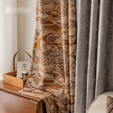 classical Chinese cloud Splicing jacquard weave cloth blackout curtain M1696 