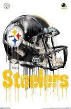 Pittsburgh Steelers - Football Drip Helmet - Licensed NFL Poster - 22 in x 34 in