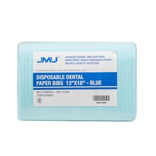 Dental Disposable Patient Bibs BLUE 13" x 18" 2-Ply Paper/1-Ply Poly 500/PC
