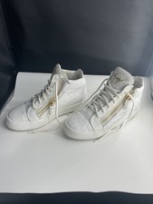 Scarpe sneakers stringate medie bianche uomo Giuseppe Zanotti autentiche taglia EUR 38,5