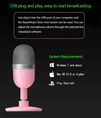 Razer Seiren Mini Microphone Ultra Compact Condenser Recording Gaming USB Mic AU - Picture 11 of 20