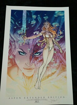Fathom Kiani Aspen AP ART PRINT Michael Turner & Peter Steigerwald Signed 13x19