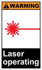 Laser Operating Warning OSHA / ANSI LABEL DECAL STICKER