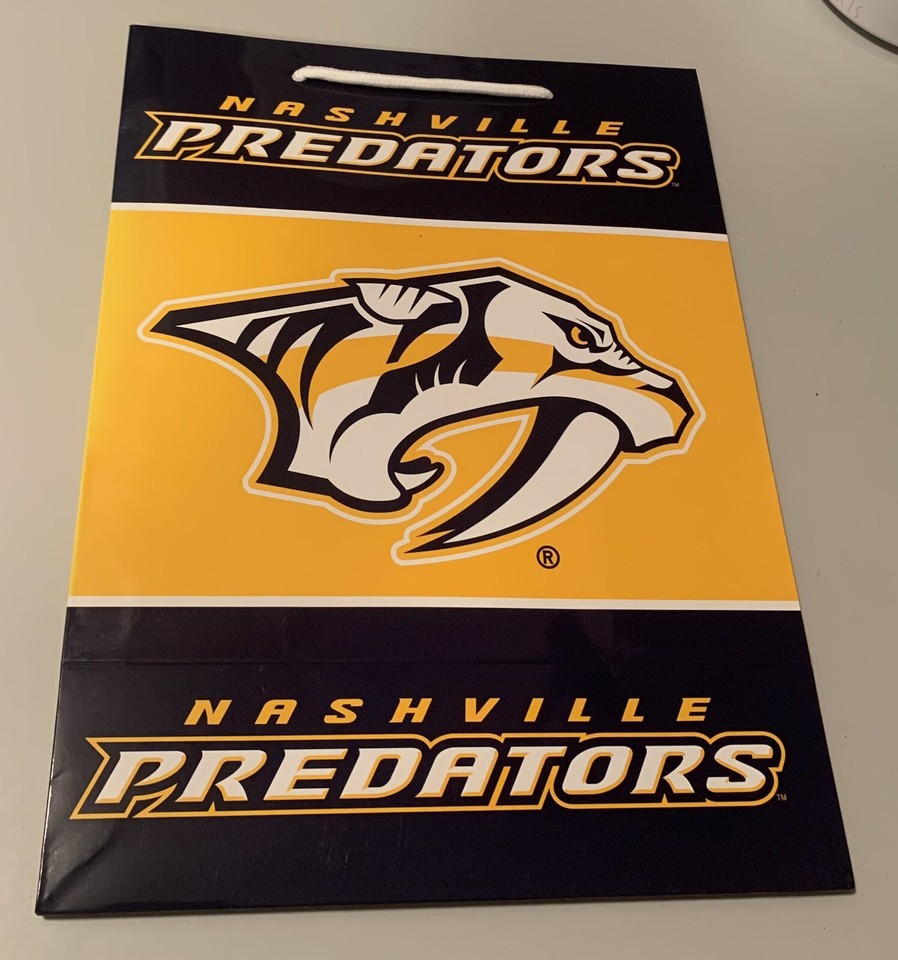 Nashville Predators Official 13 X 10 Inch Glossy Gift Bag W/ White Gift