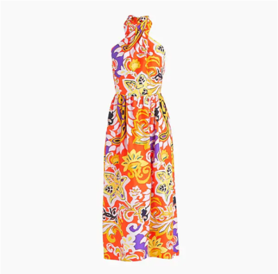 j crew silk maxi dress J Crew Silk maxi sarong dress in painted paisley L6382 Size 00