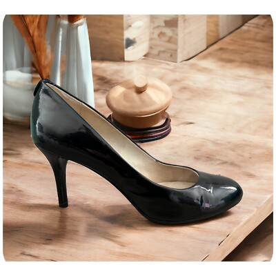 MICHAEL Michael Kors Black Patent Leather Flex Pump Heels Women's Size 