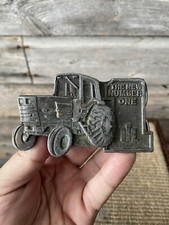 Vintage International Harvester Belt Buckle Collectible Advertising Tractor