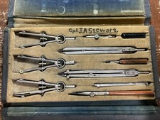Vintage CHARVOS DRAFTING SET in Original Travel Storage Case, No. 814, USA Tool