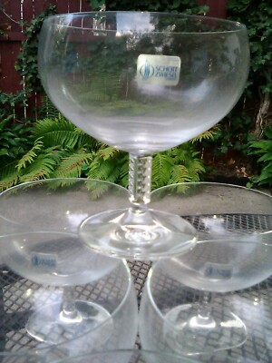 NEW Set 6 Schott Zwiesel Escapada Crystal Champagne Sherbet Square Stem 4 1/2''