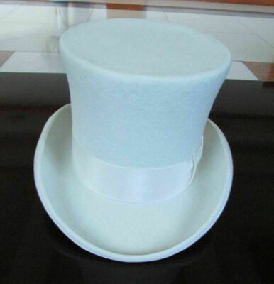 100% Wool Victorian Mad Hatter Top Hat Vivi Magic Performing Caps Crown 15cm