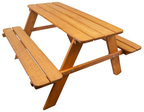 Sitzbank für Kinder 90x90x48cm in lasiert Gartenbank Garnitur mit runden Ecken - Bild 2 von 5