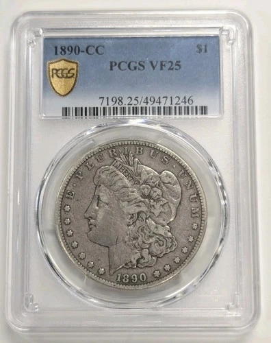 1890-CC- Morgan Silver Dollar -"PCGS VF25-  Semi Key Date!  Z355