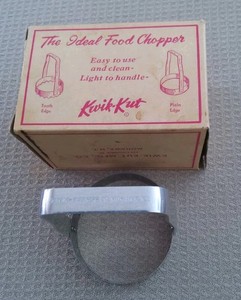 Vintage Kwik-Kut The Ideal Food Chopper Plain Edge Mohawk NY Original Box NOS
